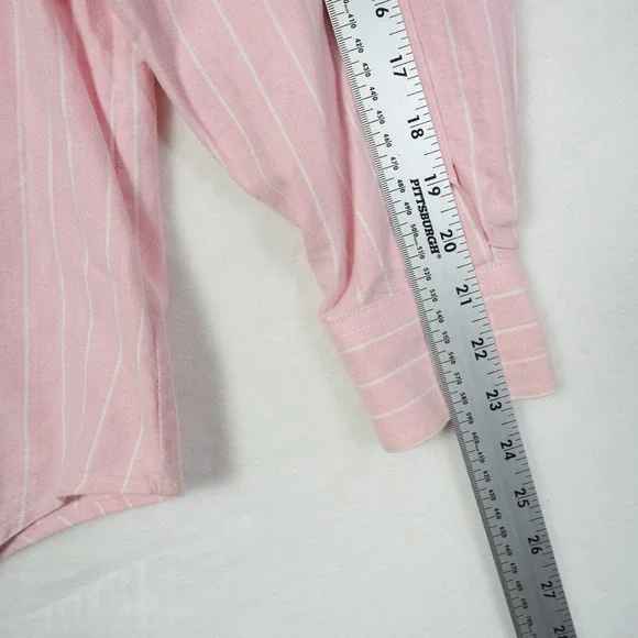 Polo Ralph Lauren Button Shirt Women's Size 14 Pink Oxford Stripe Crown Crest - Picture 6 of 7